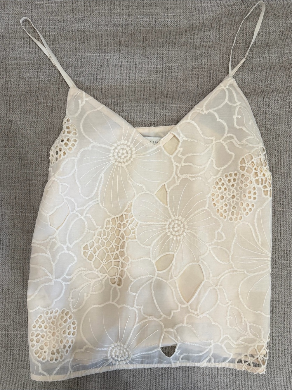 Adelyn Rae Ivory Floral Lace Spaghetti Strap Camisole